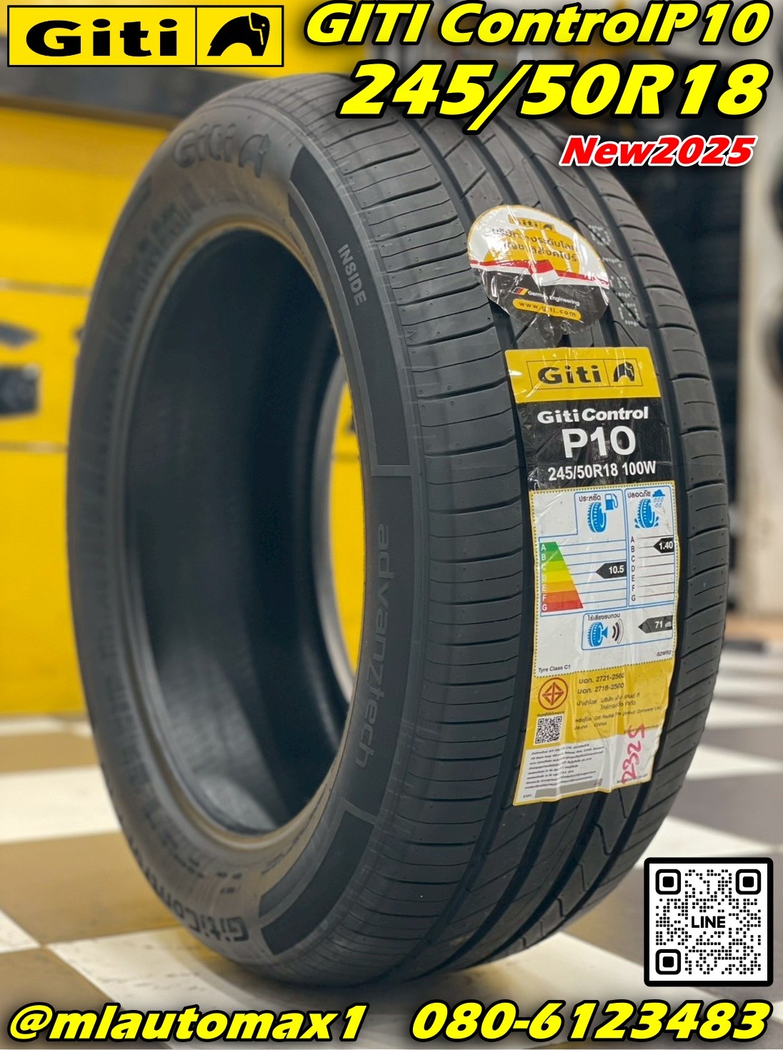 ยาง GITIControl P10 ขนาด 245/50R18 ยางใหม่ปี2025