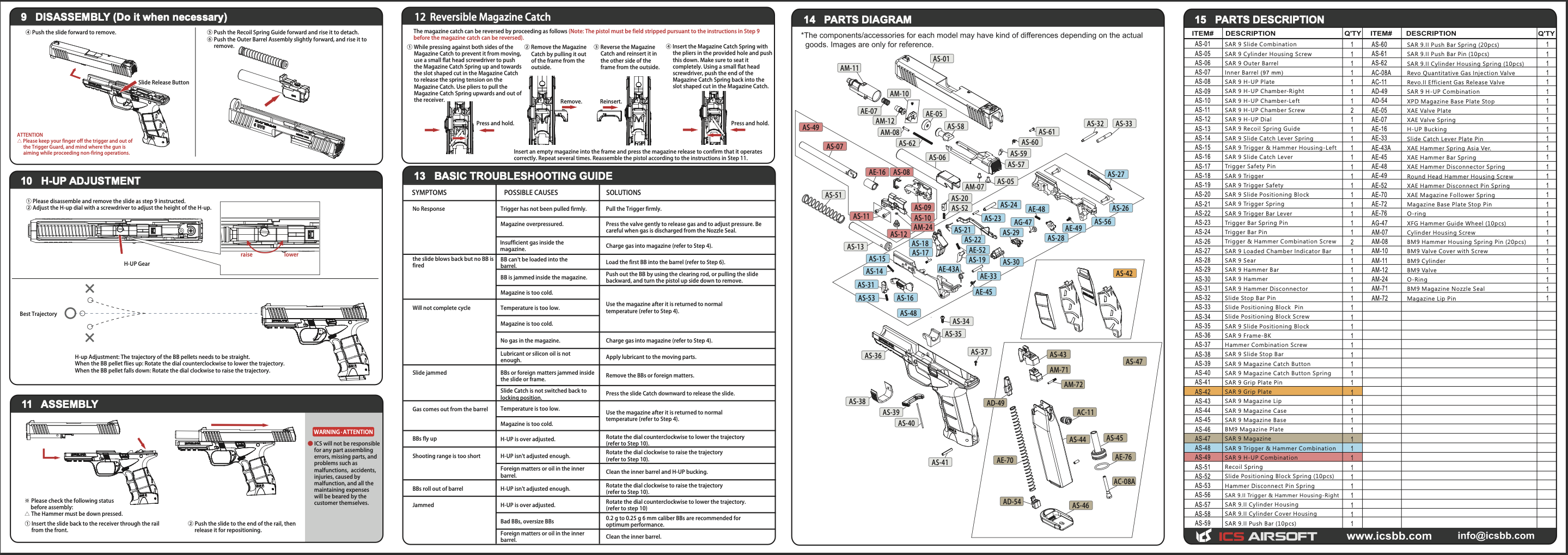 BLE-009-SB-2 SARSILMAZ SAR 9.II