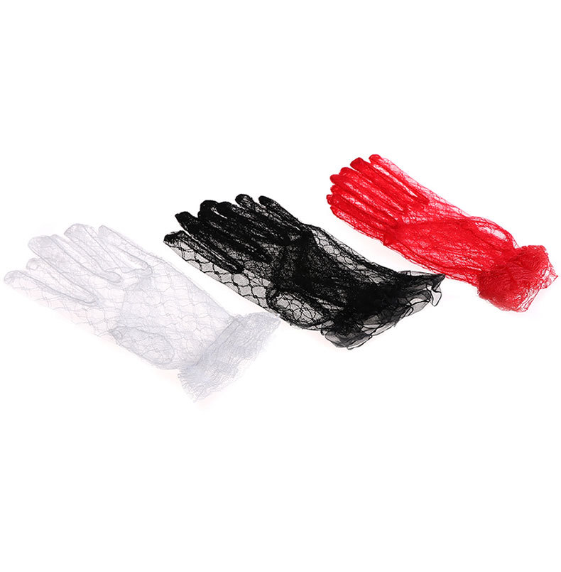 Sถุงมือเด็ก9ขวบขึ้นไป(มีหน้าร้านอยู่รัชดา)GS001 สีดำ สีขาว ลายลูกไม้
