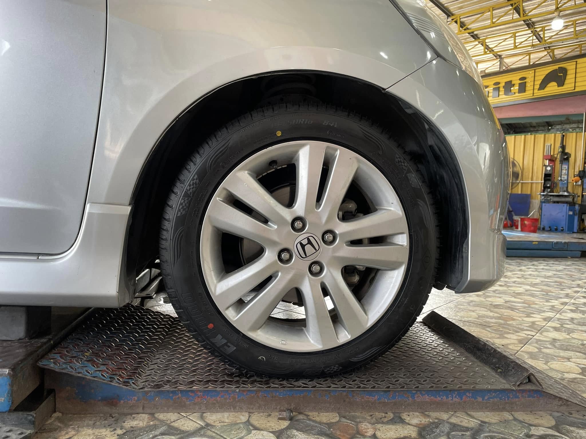 🚘 #Honda_Jazz เปลี่ยนยาง 🛞OTANI EK1000 195/50R16🛞 🔥 🔥ยางใหม่ปี2024 🔥🔥