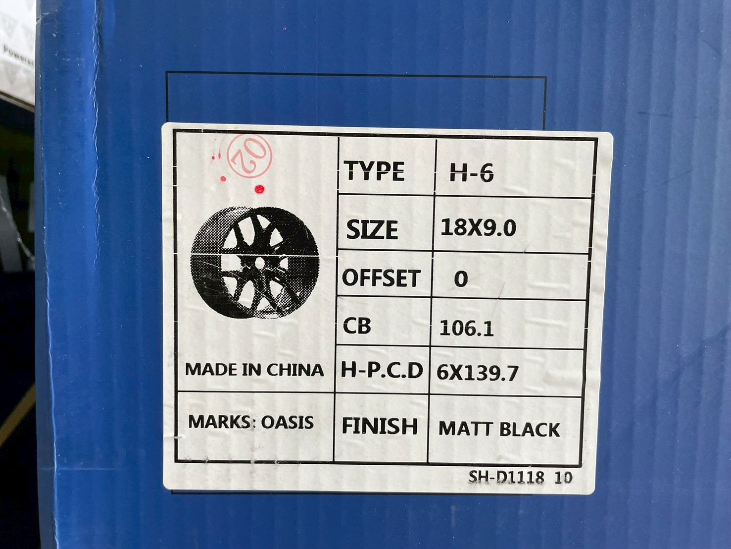 ล้อแม็กซ์ขอบ18 #OASIS_WHEEL #H-6 Flow Forming ขนาด18 ET0 6x139.7 MATT BLACK