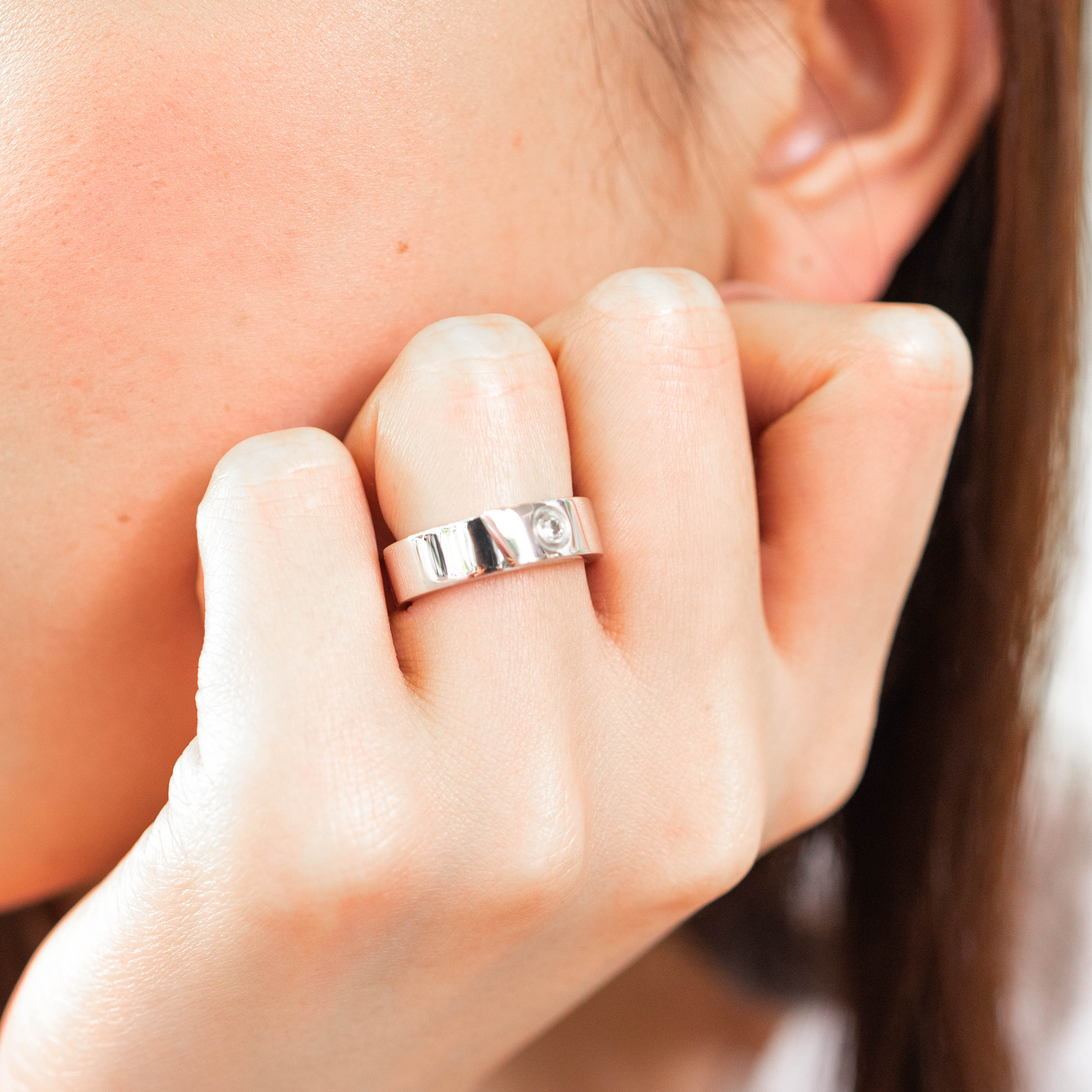 แหวน Cartier Anniversary ทองคำขาว 18K ไซส์47# +กล่อง (Used)