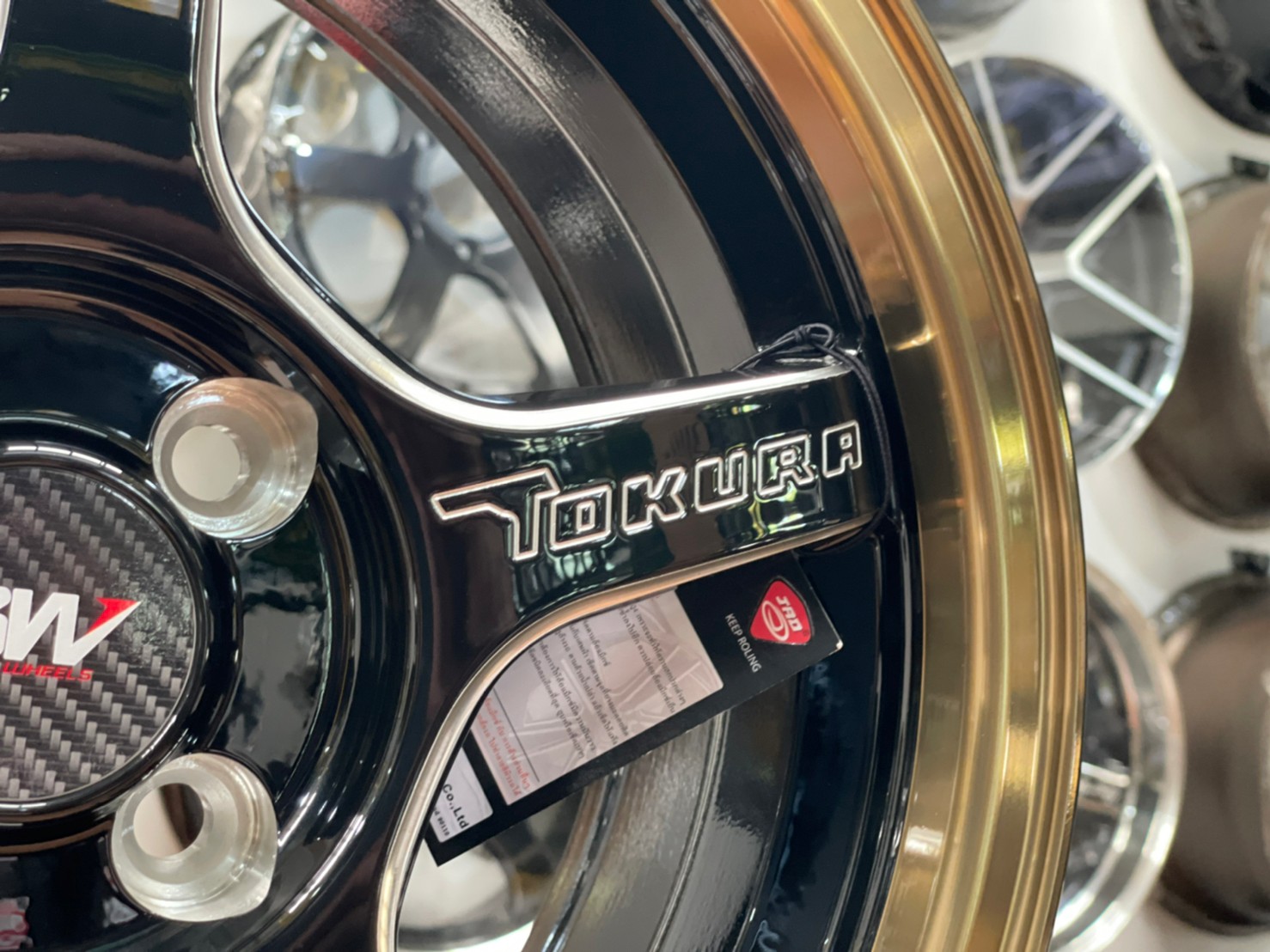 ล้อแม็กซ์ขอบ15 Brightwheels BW-57 ขอบ15 กว้าง7 ออฟ35 4รู100 สีดำขอบไดร์ทอง(LP/B MG)