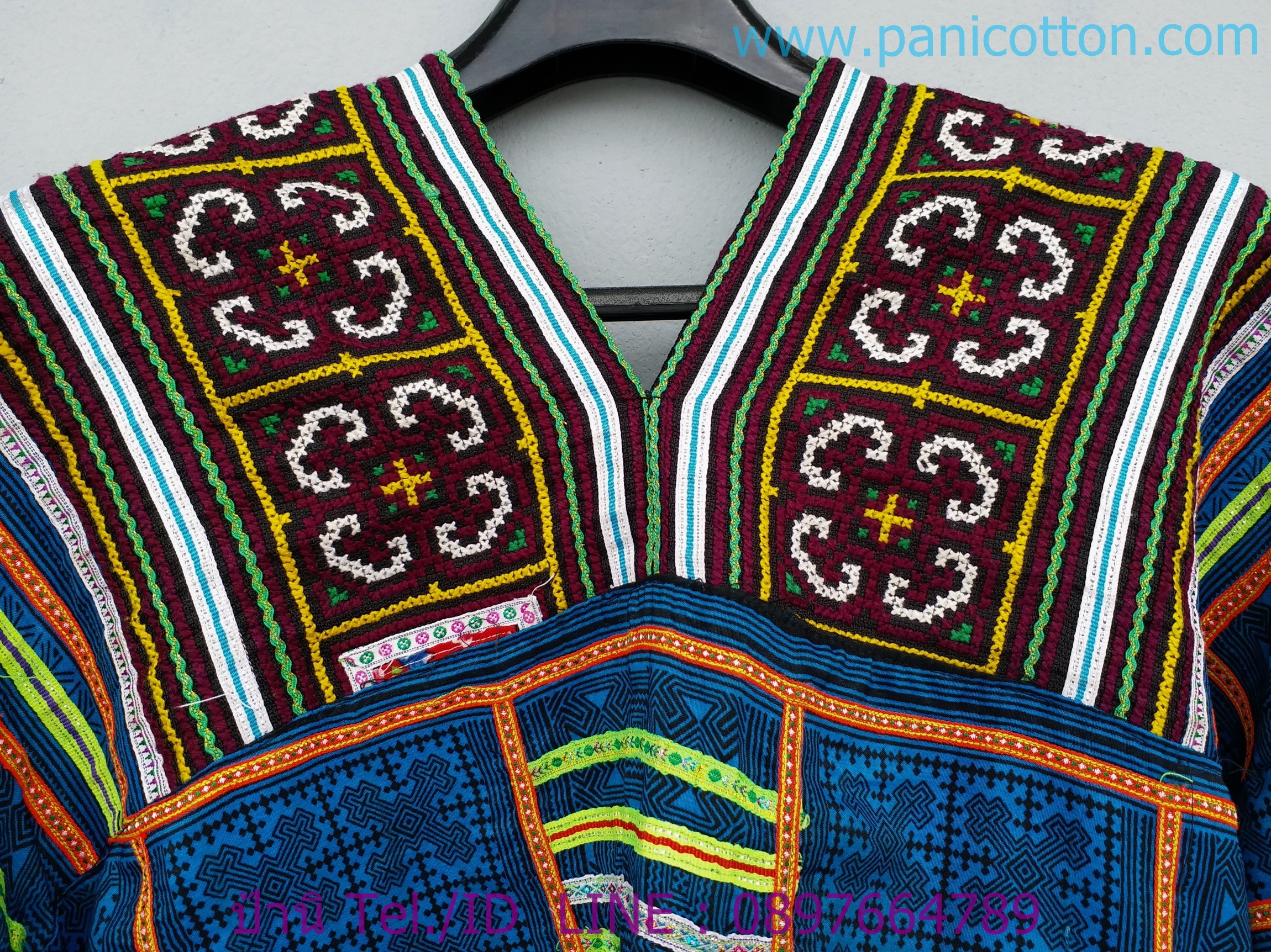 เสื้อแขน3ส่วน ลายชัด สีเปลือกมังคุด