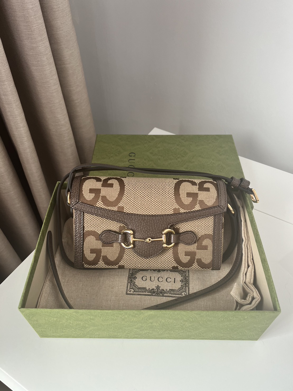 Gucci Horsebit 1955 mini bag jumbo logo