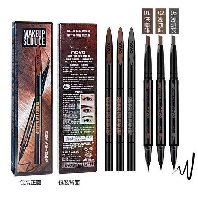 novo seduce eye makeup โนโว ดินสอเขียนคิ้ว+อายไลน์เนอร์