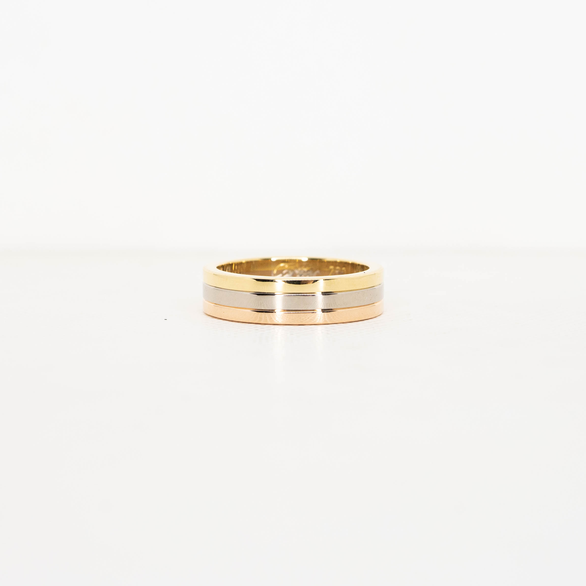 แหวน Cartier Trinity Vendôme Louis Cartier band 4.8mm. ทองคำ3สี18K ไซส์ 49# (Used)