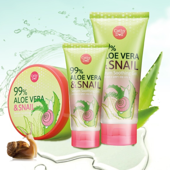 Cathy Doll Aloe Vera & Snail Serum Soothing Gel อโลสเนล เจลว่านหอย