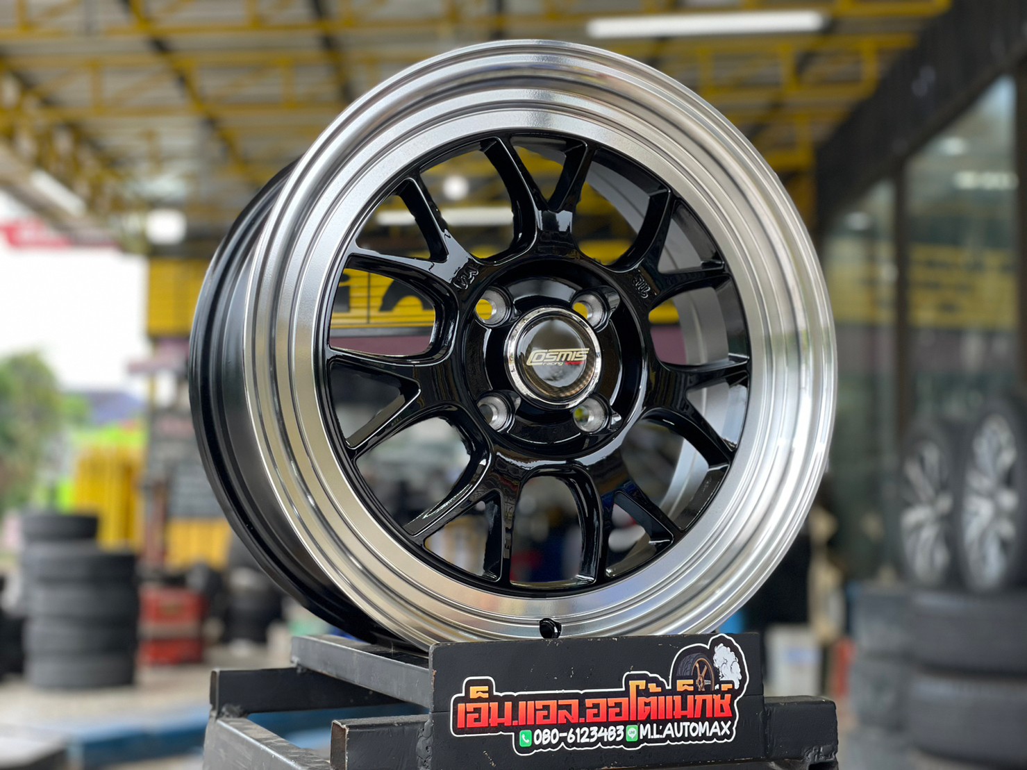 ล้อแม็กซ์ใหม่ขอบ15 Cosmis XT207RB สีดำขอบเงา ล้อคอทมิทแท้ คุณภาพดี 15x6.5 ET38 4x100 สีดำขอบเงา