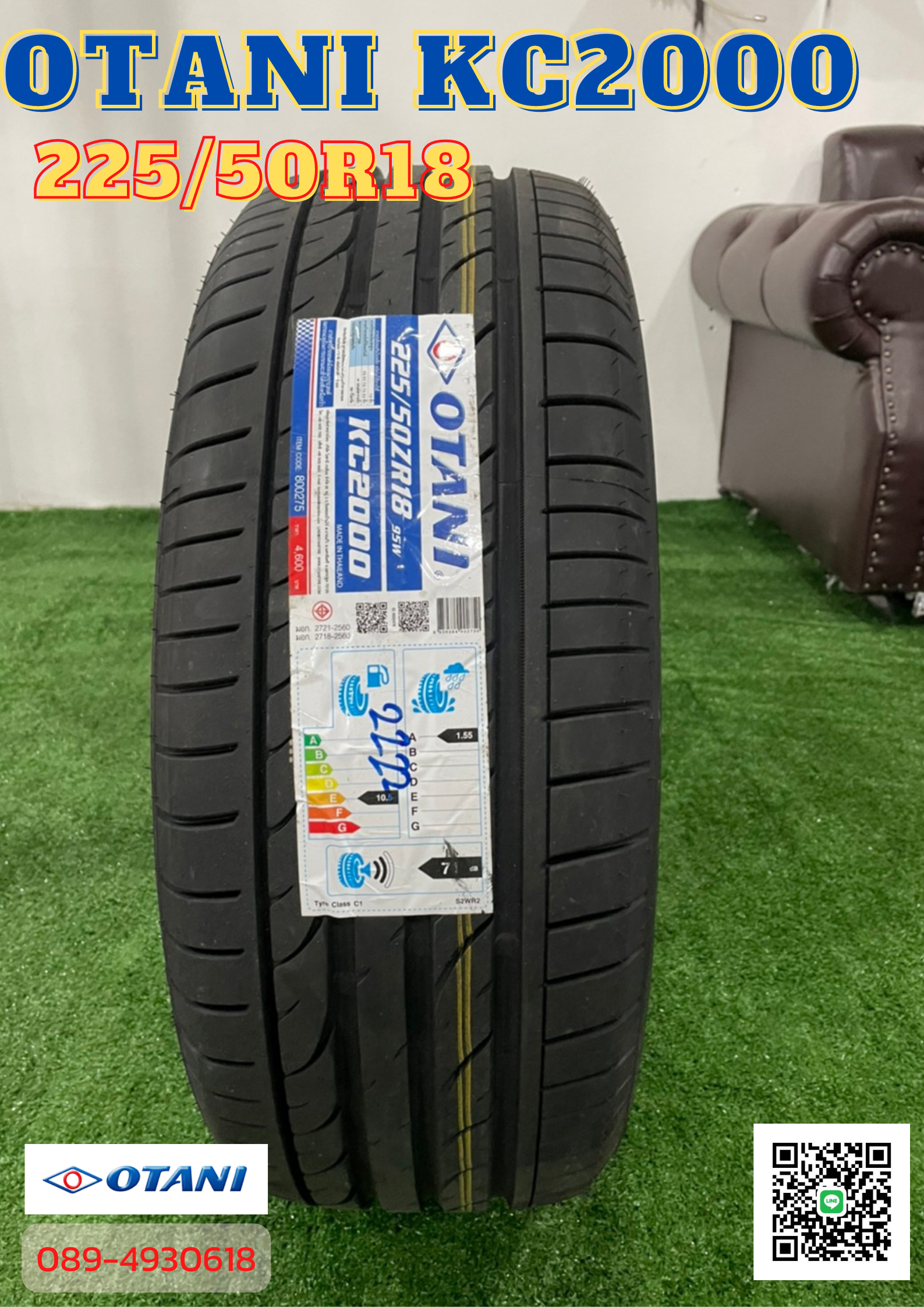 OTANI KC2000 225/50R18 ยางไทย ยางใหม่ปี ราคาโปรโมชั่นพิเศษโทรสอบถามได้ค่ะ