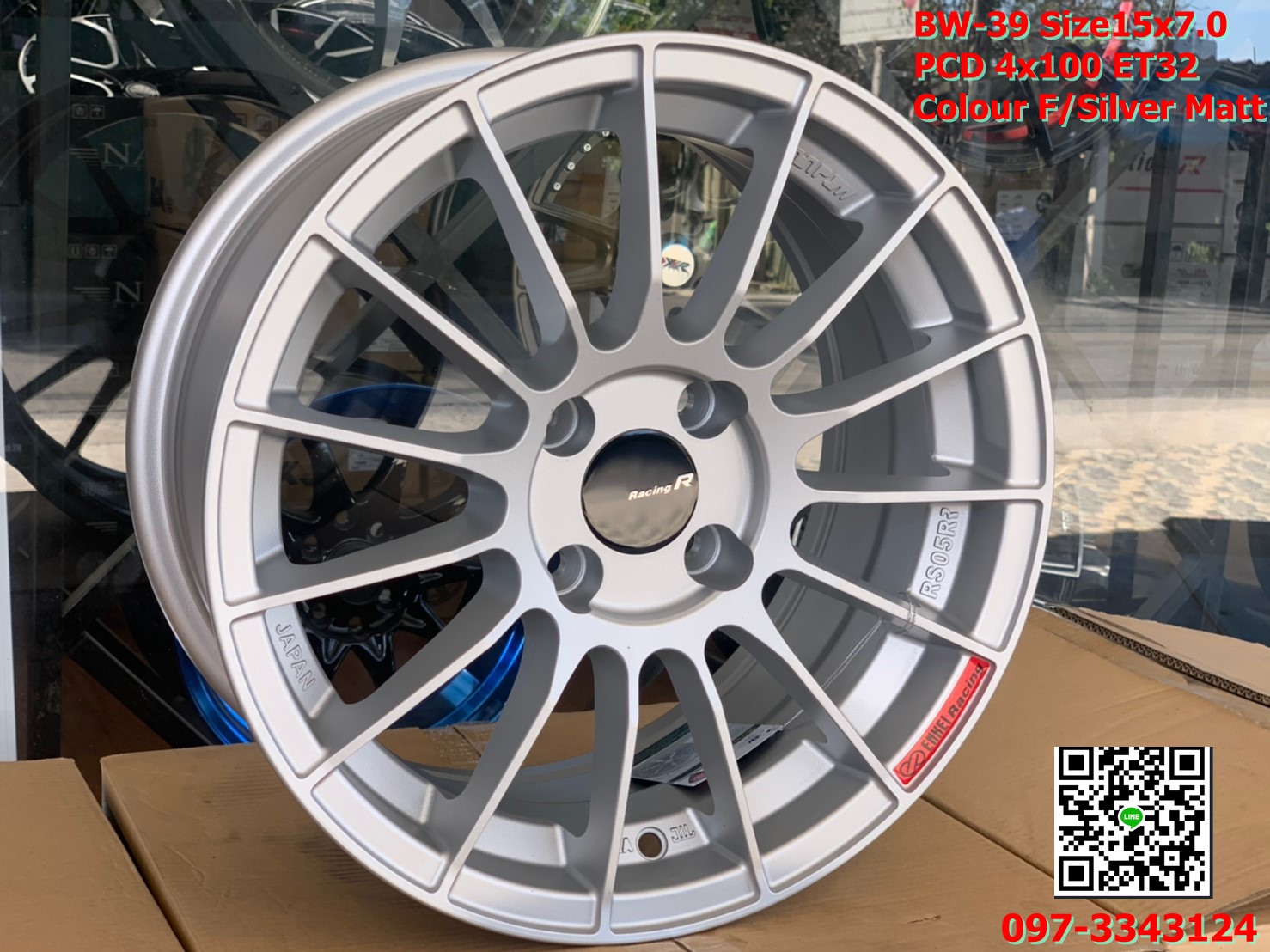 ล้อแม็กใหม่ขอบ15 BW-39 15x7 4x100 ET32 RS05 ล้อไทยคุณภาพดี Brightwheel สีซิลเวอร์