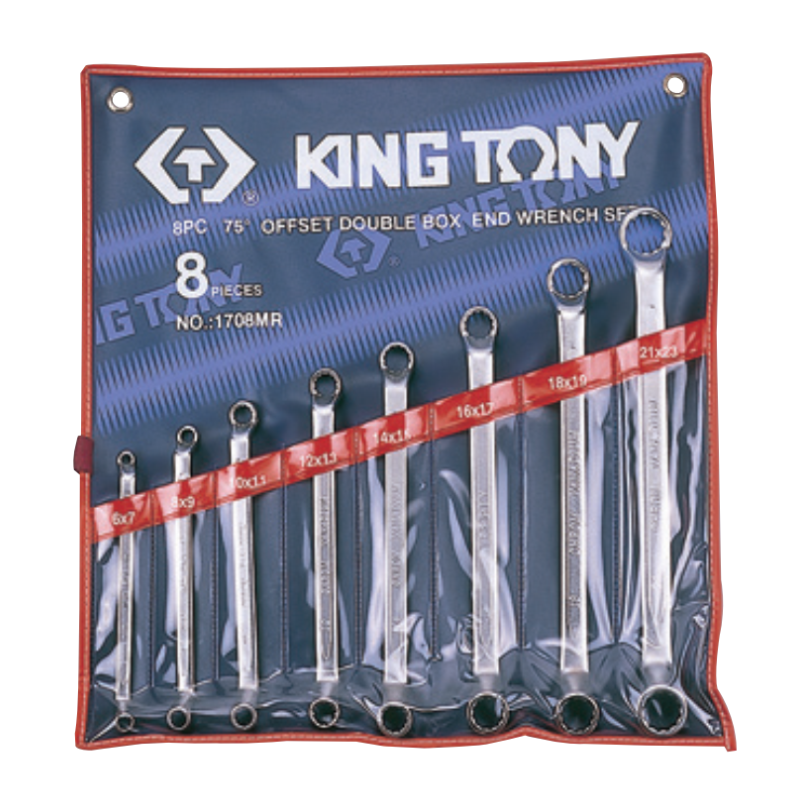 ชุดประแจแหวน คอ 75 องศา 8ตัว รุ่น 1708MR KING TONY