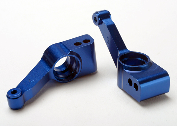 1952X Carriers, stub axle (blue-anodized 6061-T6 aluminum) (rear) (left & right)/ 3x32mm hinge pins (2)/ e-clips (6)/ hardware