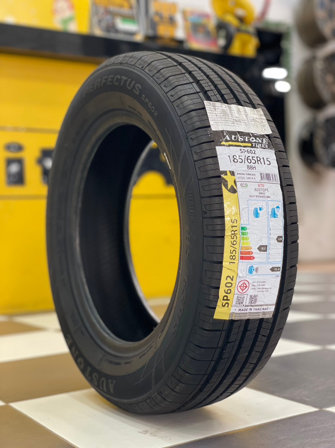 ยางใหม่ AUSTONE SP602 185/65R15 ยางผลิตไทย คุ้มค่ารับประกันบาดบวมเบียดตำ365วันเคลมฟรี ยางใหม่ปี2024