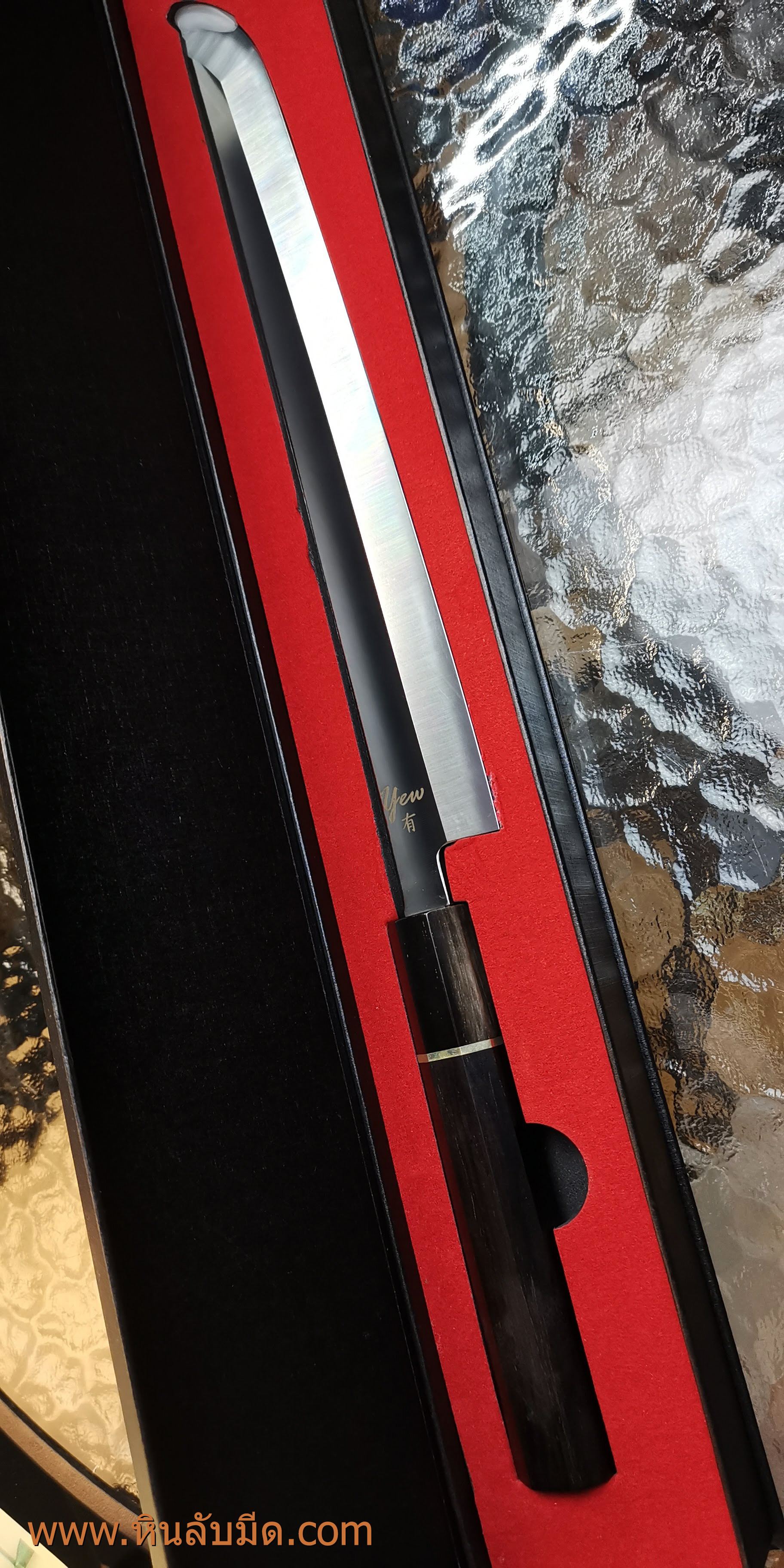 Yew yanagiba 270 mm. 60 hrc tanto head 9cr18mov