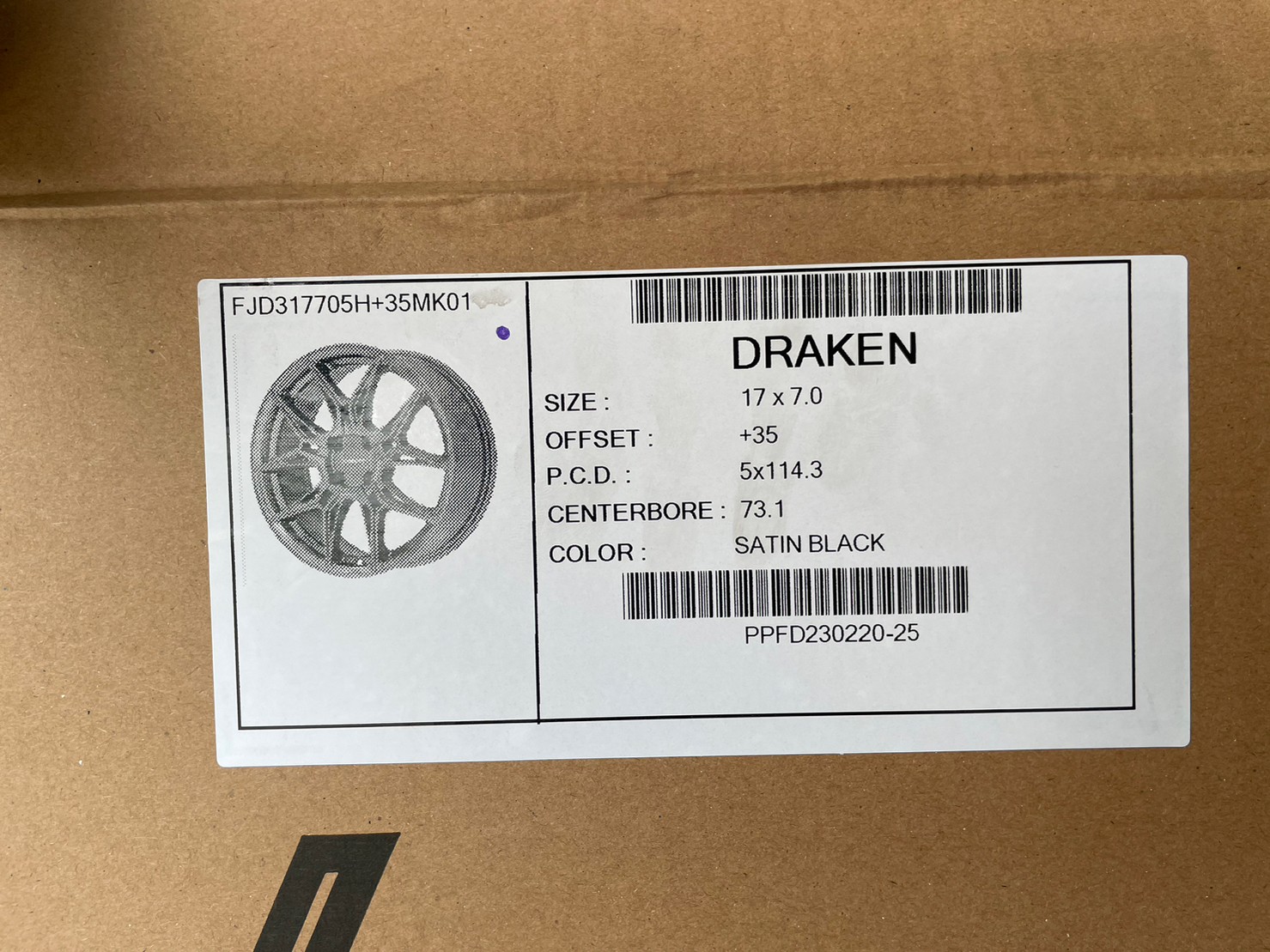 ล้อแม็กซ์ลายใหม่ขอบ17 Lenso Draken กว้าง7 ออฟ+35 5x114.3 สีดำ