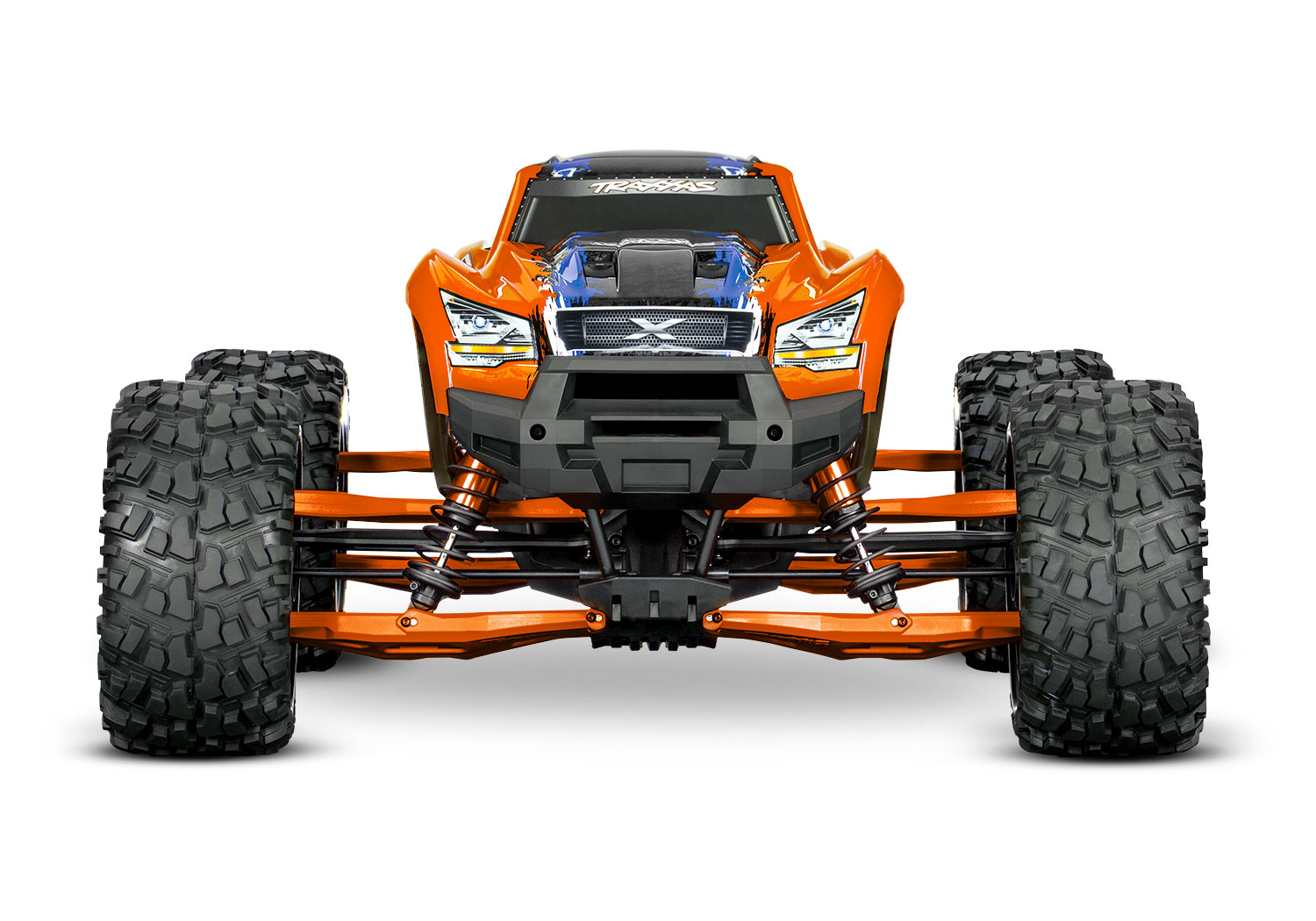 7895T Suspension kit, X-Maxx® WideMaxx®, orange (includes front & rear suspension arms, front toe links, driveshafts, shock springs)