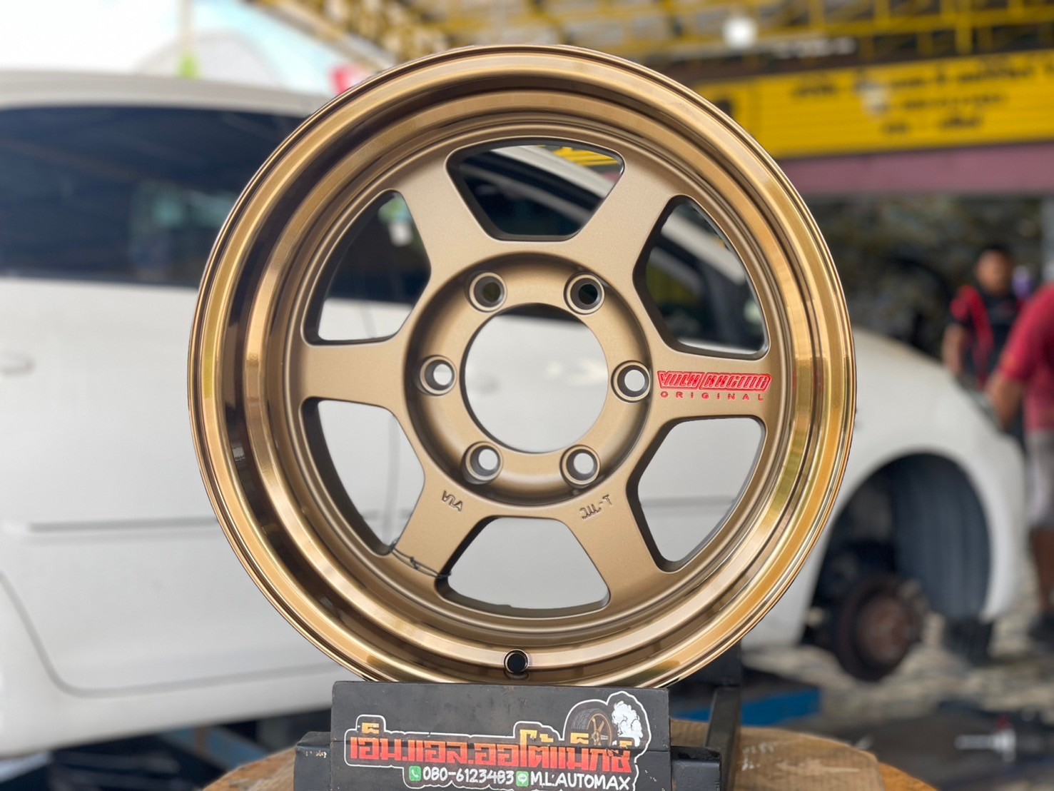 #ล้อแม็กซ์ใหม่ขอบ16 #TE37ขอบ16นิ้ว 16x8 ET0 6x139.7 สีน้ำตาลตัวหนังสือเลเซอร์สีแดง