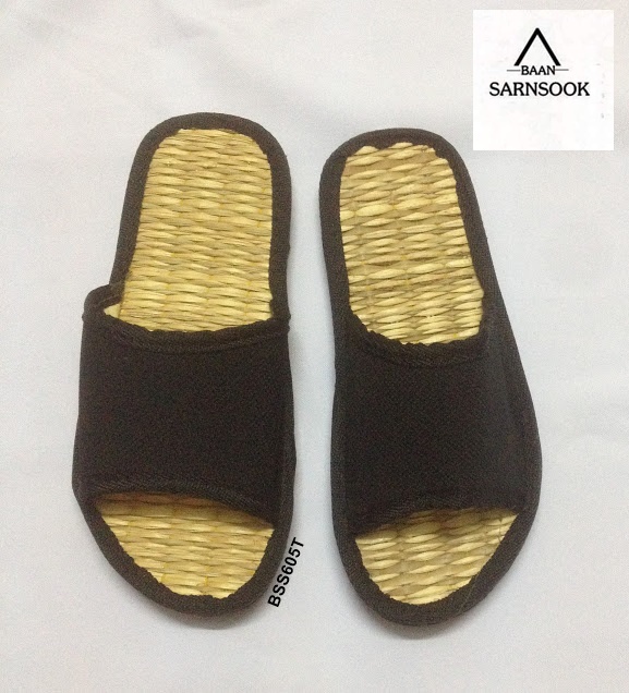 BSS302R: รองเท้าแตะสานแบบสวมสีดำ ราคาส่ง 1โหล :12คู่
