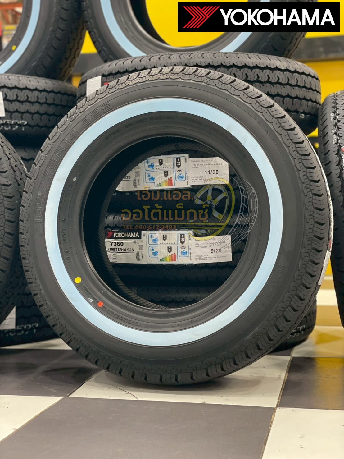 ‼️ #ยางขอบขาวแท้ #YOKOHAMA #Y360 195/75R14 ยางใหม่ปี2025