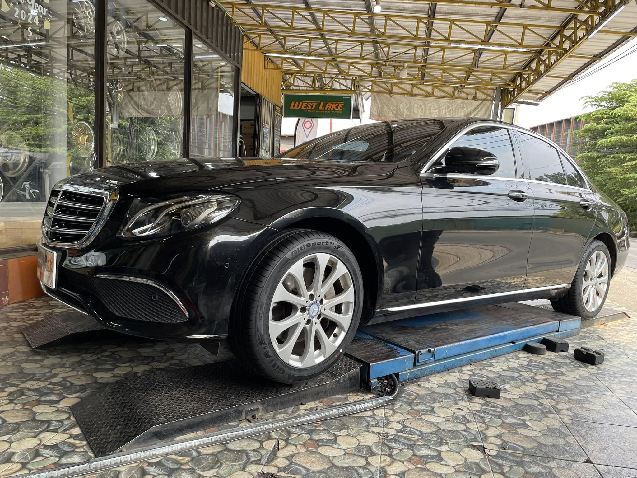 BENZ_E220d เปลี่ยนยาง❗️ #GITI_SportS2_245/45R18 ยางสมรรถนะการขับขี่สูง