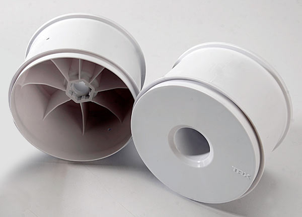 5371 Wheels, dished 3.8" (white) (2) (use with 17mm splined wheel hubs and wheel nuts, part #5353X)