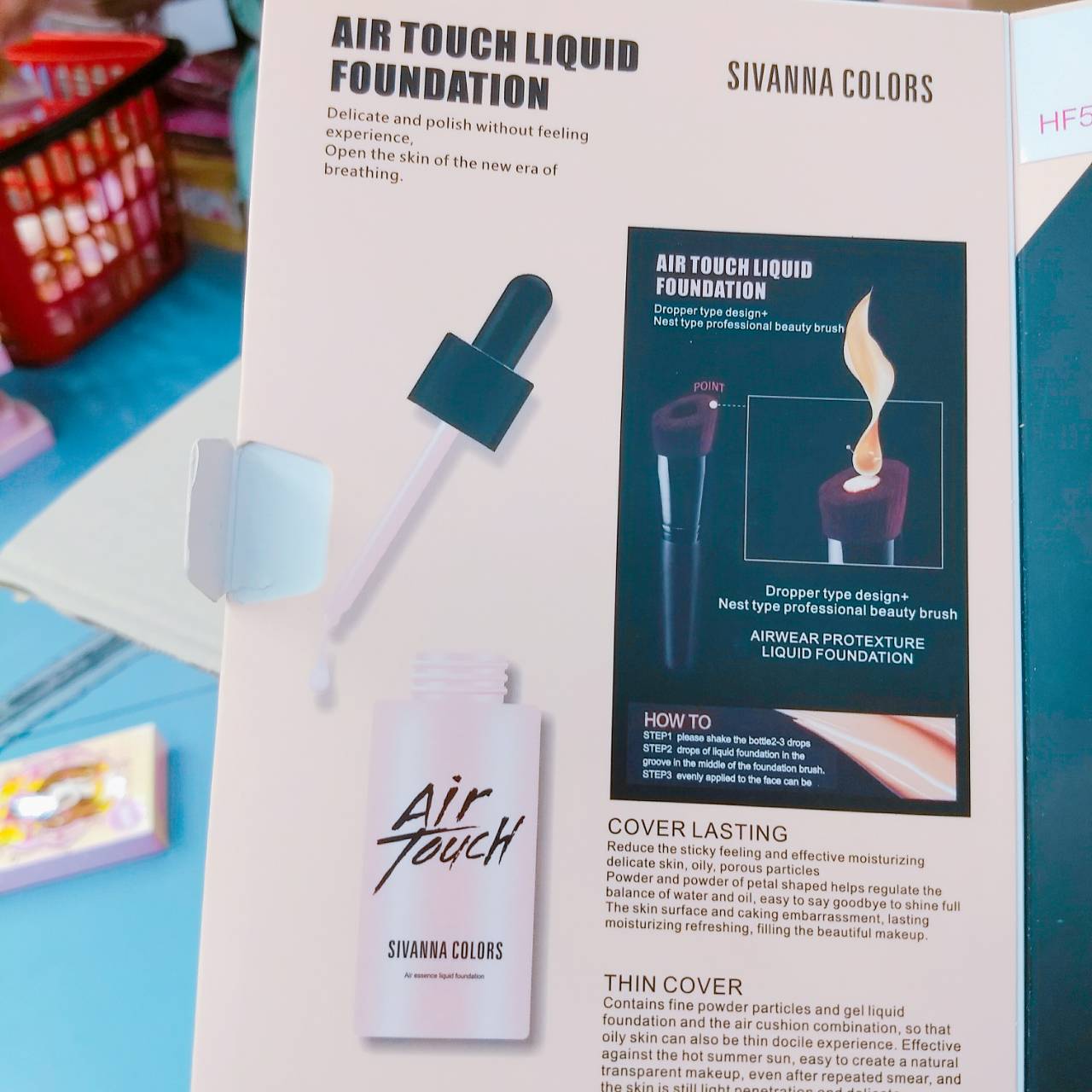 Sivanna colors liquid foundation light will breathe รองพื้นสูตรน้ำพร้อมแปรง