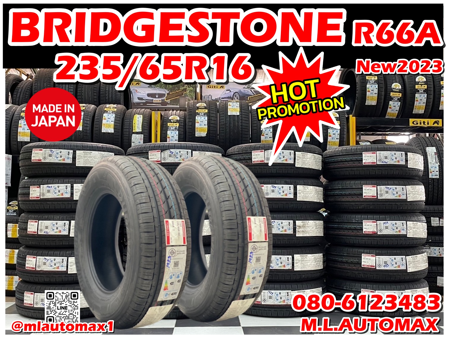 #Bridgestone #235/65R16 R66A💥💥 #made in japan ปี2023👈