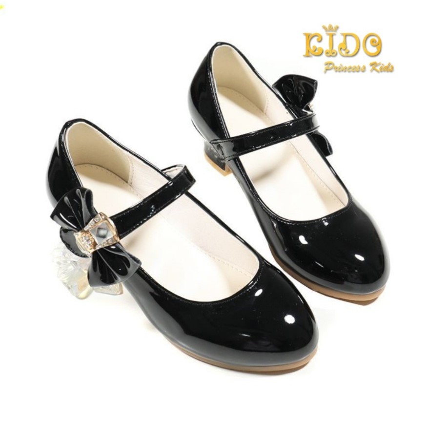 รองเท้าเด็ก(หน้าร้านอยู่รัชดา ลองได้)H131 สีดำ สายรัดติดโบว์