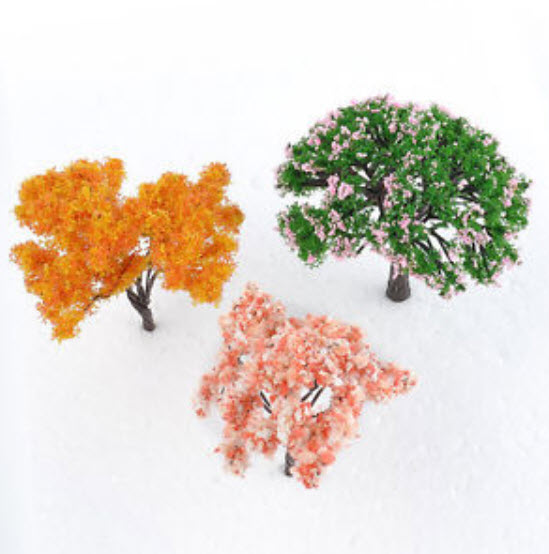 ต้นไม้จิ๋ว สูง 5-7 ซ.ม. ชุด 3 ต้น (3 สี)
