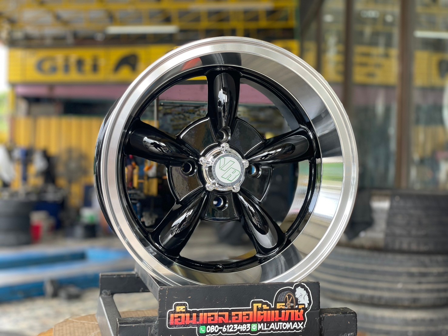 ล้อแม็กใหม่ขอบ13 ลายล้อกล้วย #MGW #MF-5134 13x7 ET-7 4x100 #สีดำขอบเงา