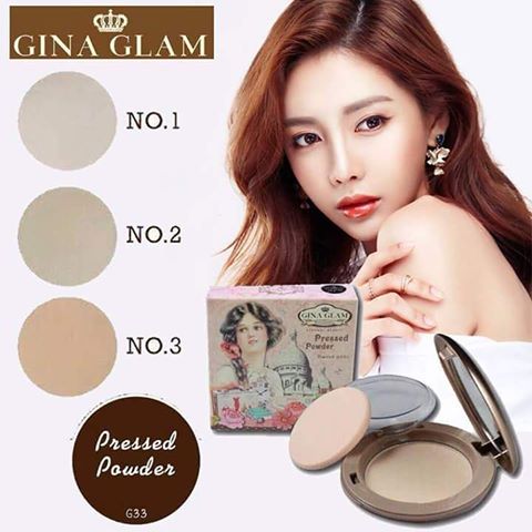แป้งผสมรองพื้น Pressed Powder By Gina Glam No.01 และ02