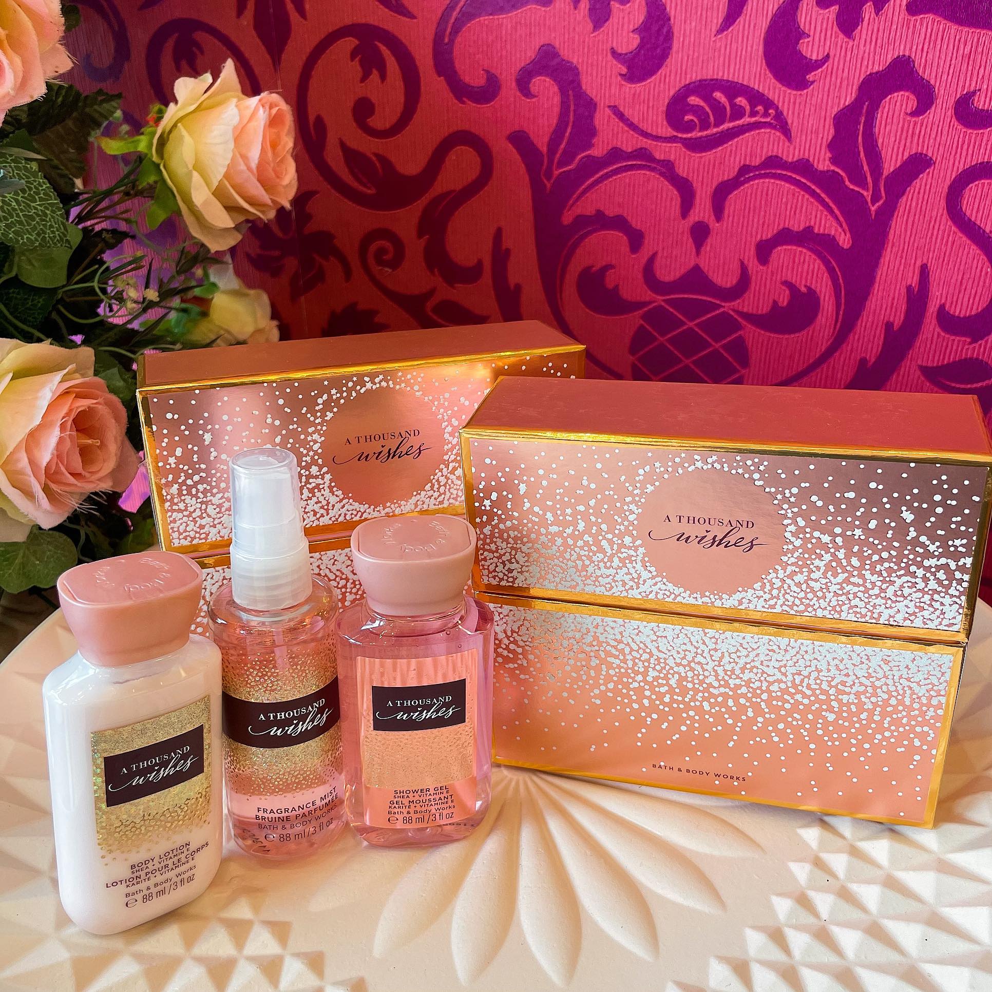 BBW A thousand wishes set3ชิ้น เจลอาบน้ำ โลชั่นบำรุงผิวกาย น้ำหอม