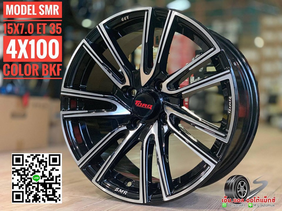ล้อแม็กซ์ใหม่ลายSMR ขอบ15 กว้าง7 ออฟ35 ขนาด4x100