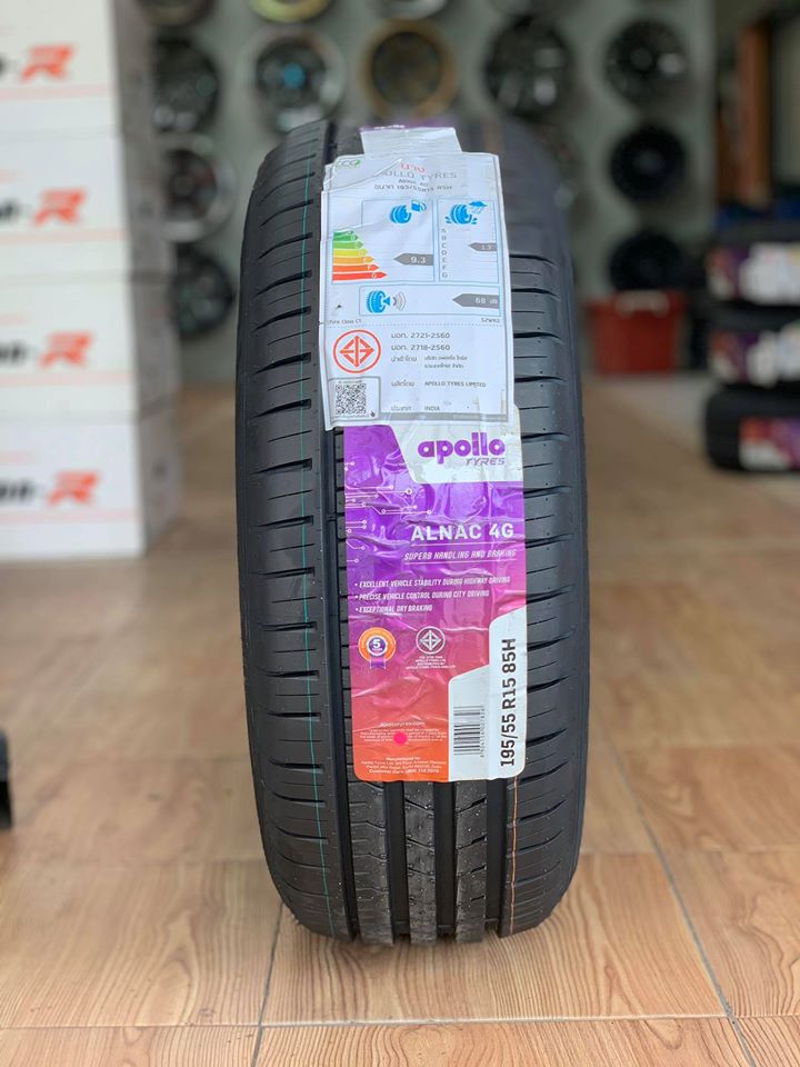 ยางใหม่ Apollo Alnac4G 195/55R15 ยางผลิตปี2020
