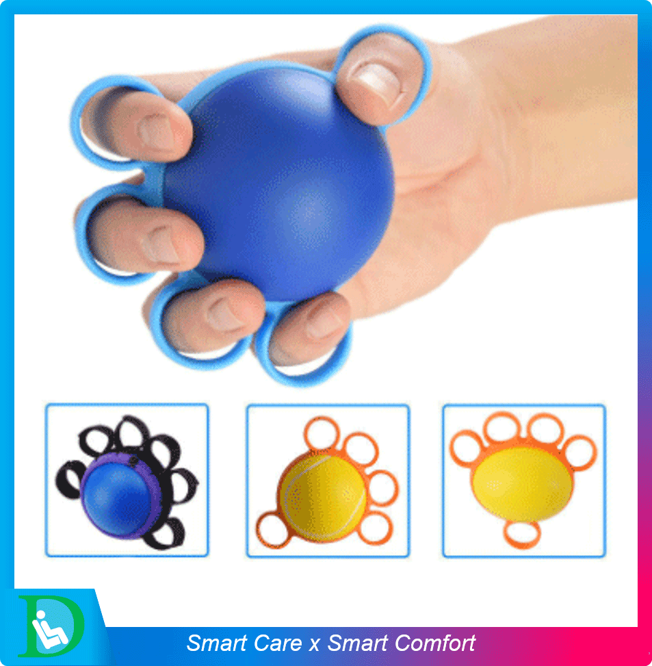 FIT360 ลูกยางบีบบริหารมือ กันนิ้วล็อค ทรงกลม แบบสวมนิ้ว (C) ที่บริหารนิ้วมือ ลูกยางมือบีบบริหารข้อมือ แก้นิ้วล็อค อุปกรณ์ออกกำลังกาย