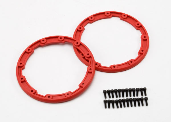 5667 Sidewall protector, beadlock style (red) (2)/ 2.5x8mm CS (24) (for use with Geode wheels)