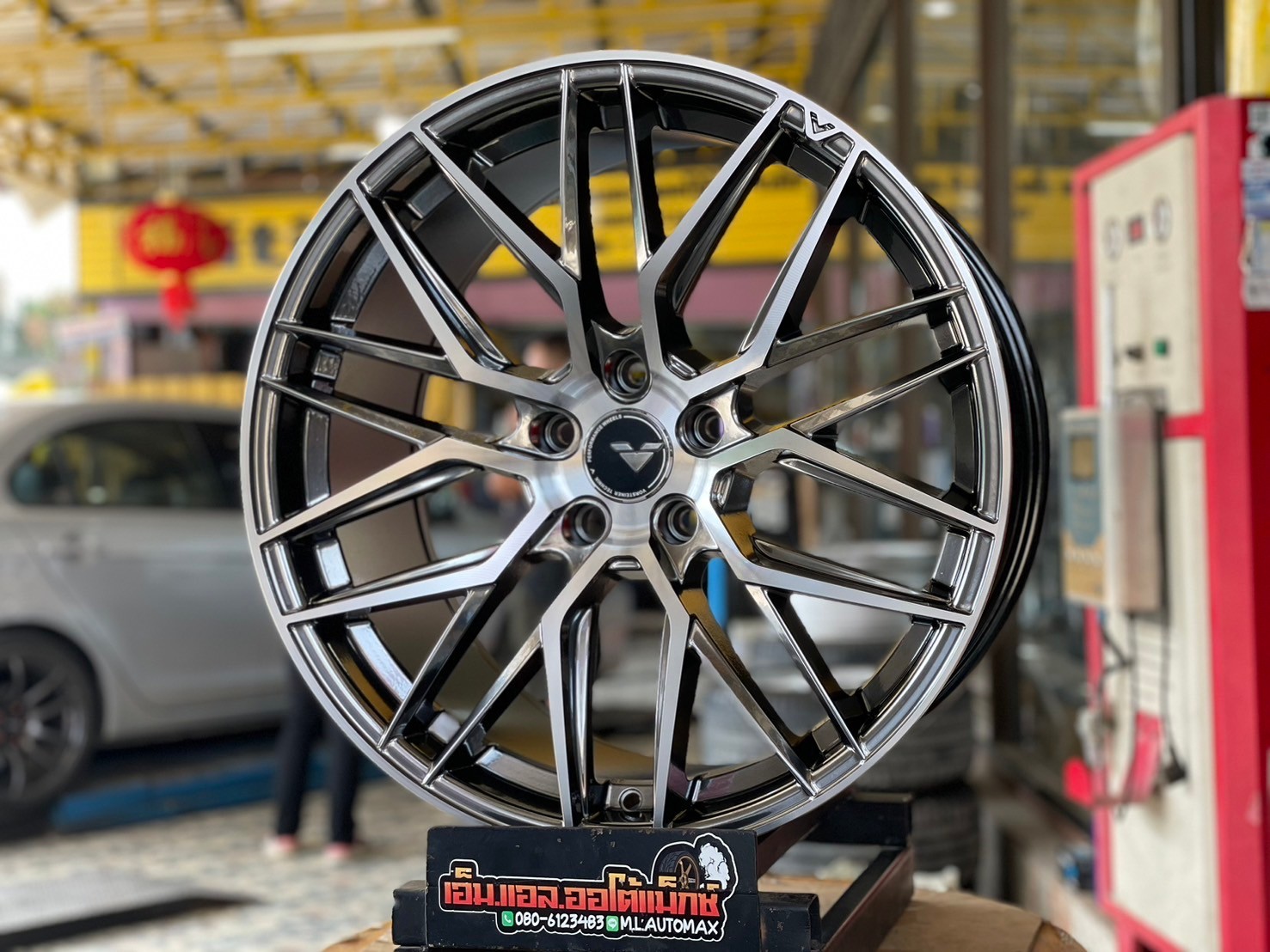 ล้อแม็กซ์ VorsteinerVFF107 (MF-1202) ล้อแม็กซ์ใหม่ขอบ19 หน้า 8.5 ET38 5x113 หลัง 9.5 ET38 5x113 สีดำขอบเงา (HBFP)