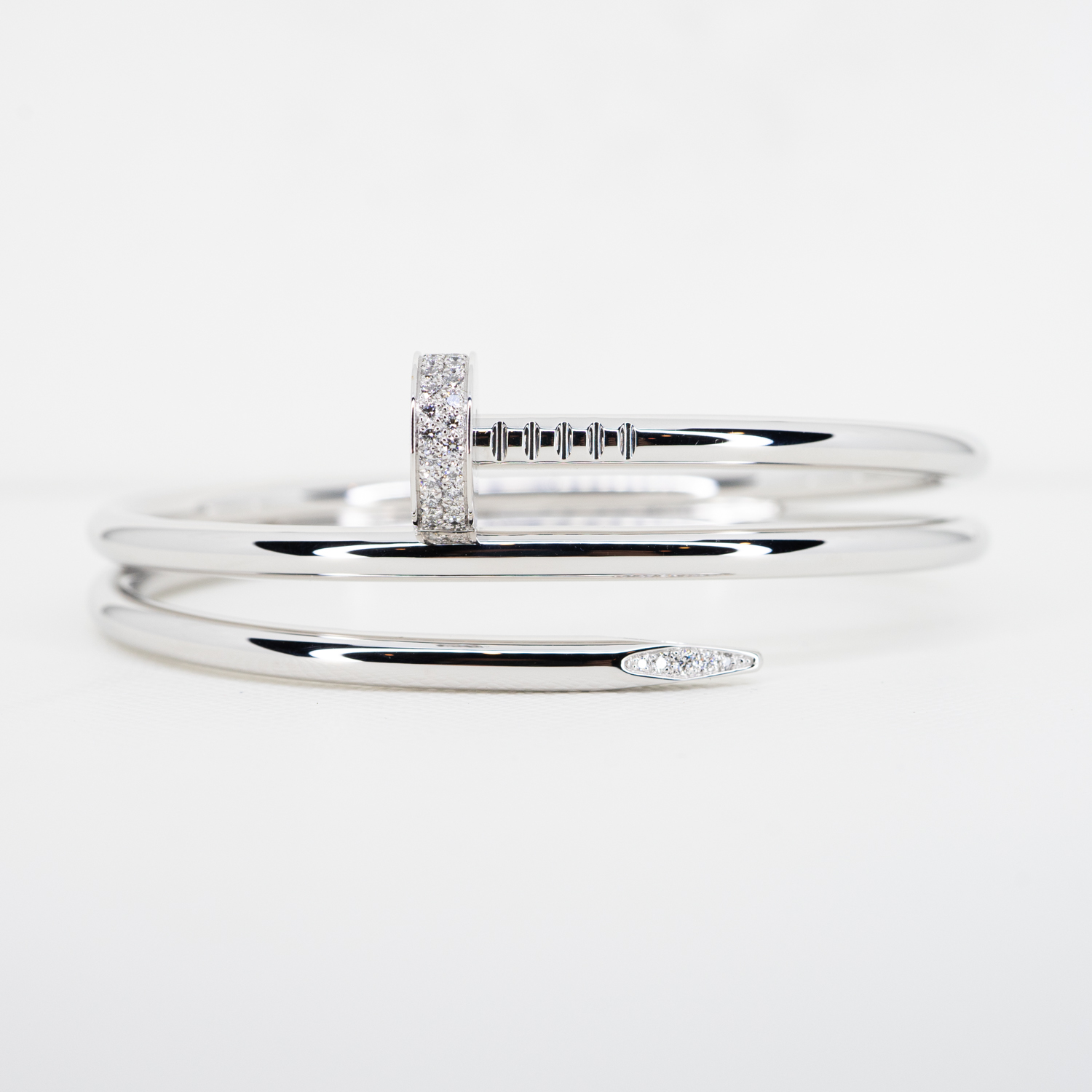 **Sold**กำไล Cartier Juste Un Clou Double Bracelet, Pave ทองขาว18K ไซส์16 (Used) +กล่องและการ์ด2021Shopไทย