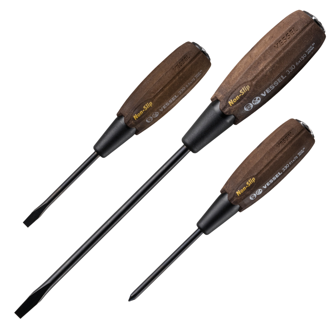 ไขควง Wood Compo กันลื่น ตอกได้ ปากแฉก No.B-330 VESSEL