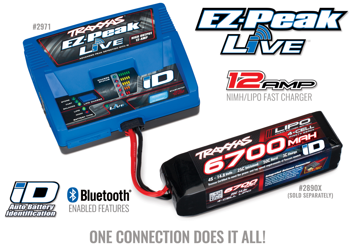 2971 Charger, EZ-Peak Live, 100W, NiMH/LiPo with iD Auto Battery Identification