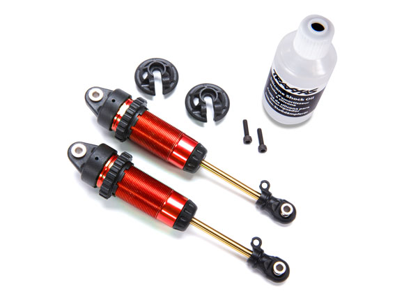 7462-RED Shocks, GTR xx-long red-anodized, PTFE-coated bodies with TiN shafts (fully assembled, without springs) (2)