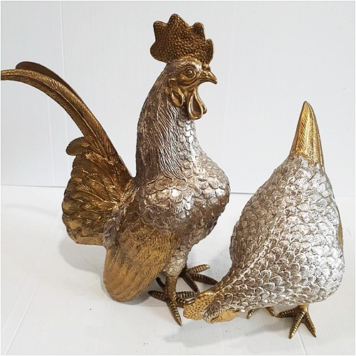 ไก่มงคลทองเหลืองสองกษัตริน์ ขนาดใหญ่ ตัวผู้สูง 1 ฟุต