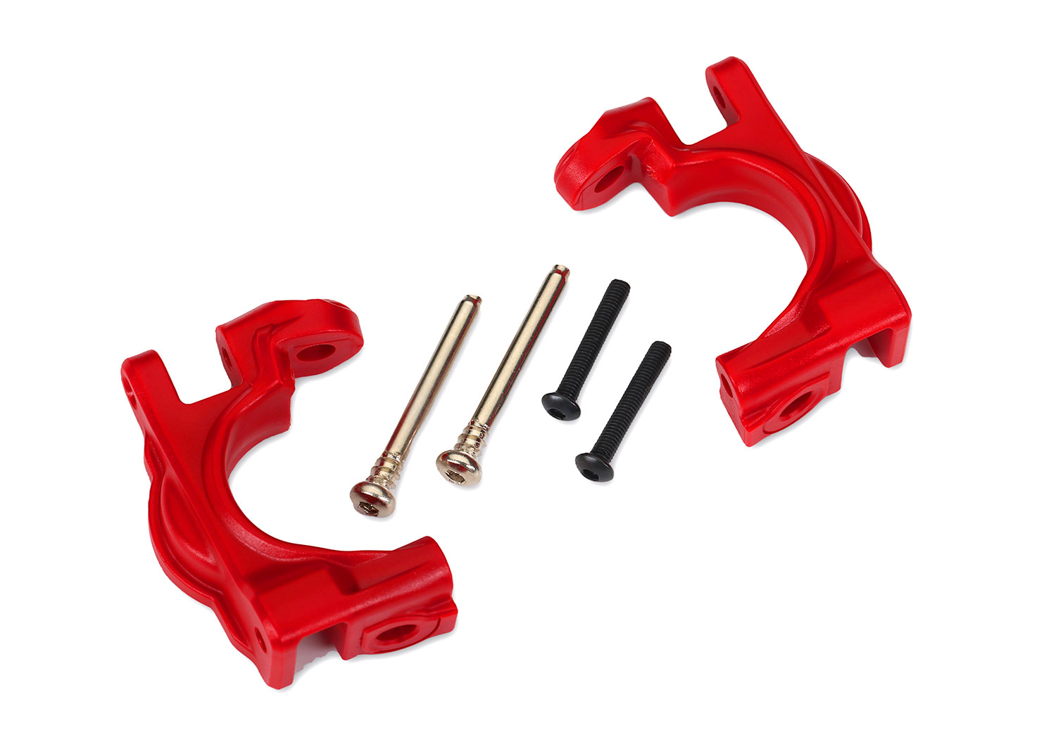 9032R Caster blocks (c-hubs), extreme heavy duty, red (left & right)/ 3x32mm hinge pins (2)/ 3x20mm BCS (2) (for use with #9080 upgrade kit)
