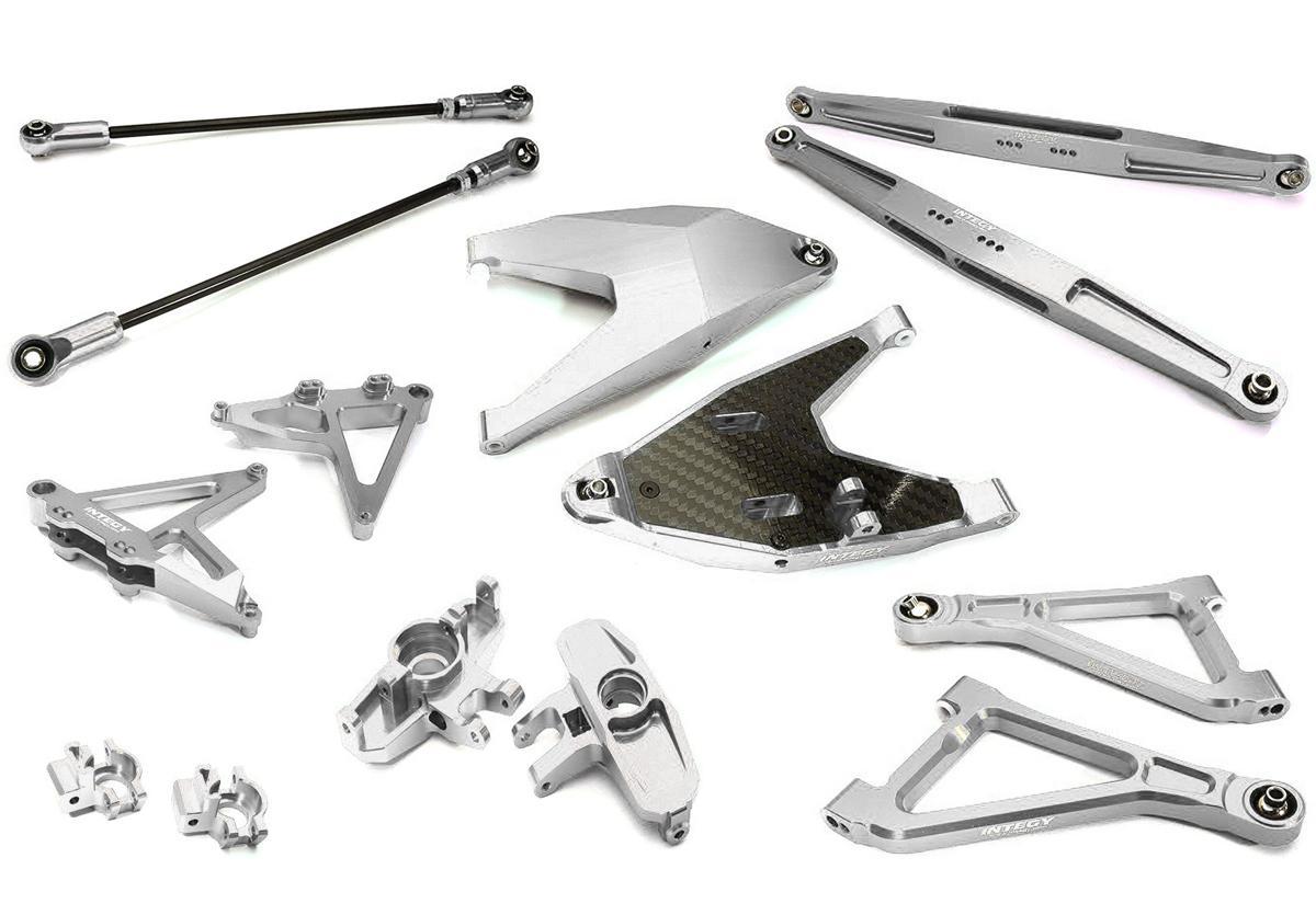 INT-C28629SILVER Billet Machined Alloy Suspension Kit for Traxxas 1/7 Unlimited Desert Racer