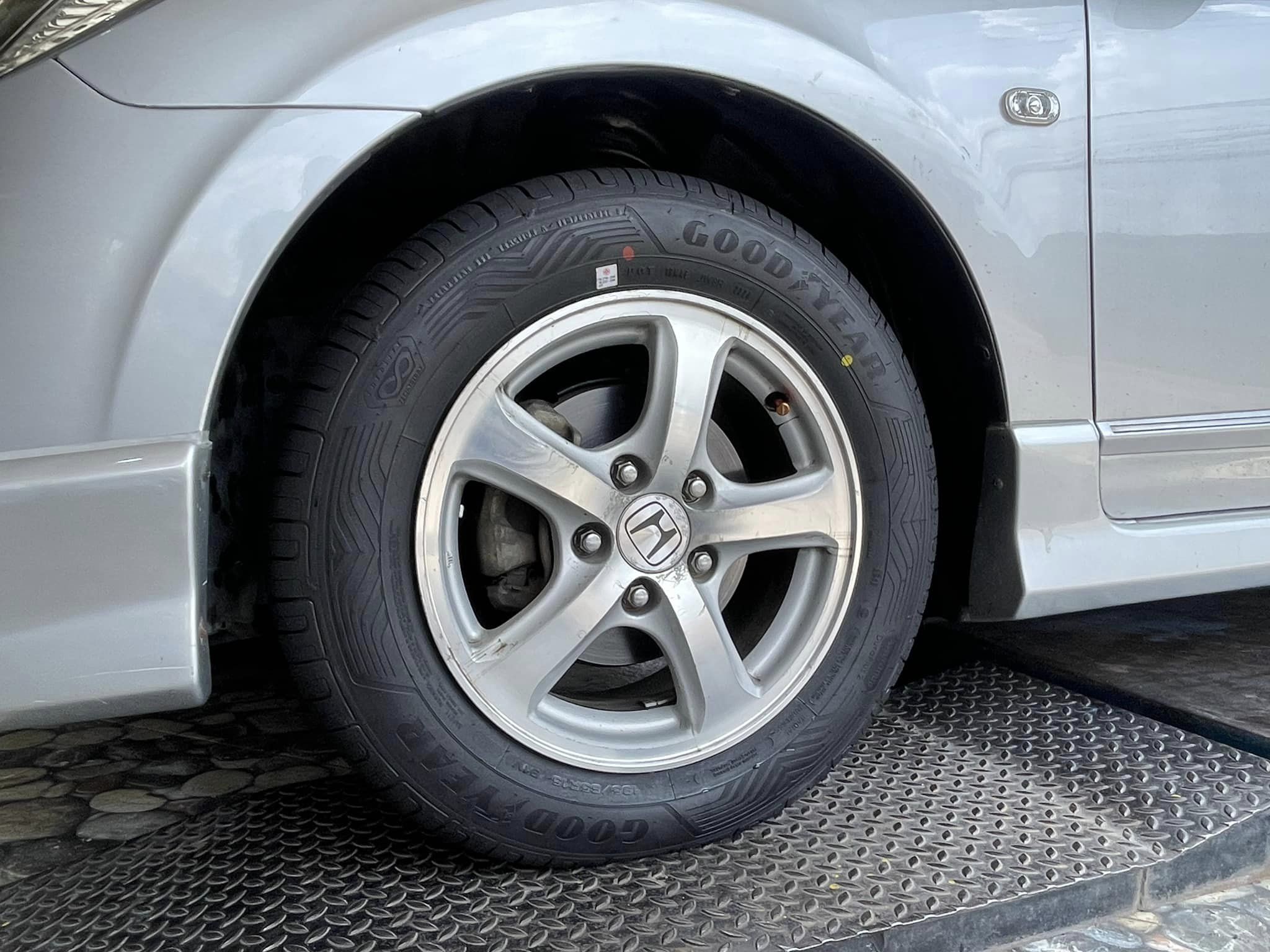 HONDA_CIVIC🚘 เปลี่ยนยาง 🛞🐘#GOODYEAR_DURAPLUS2_195/65R15