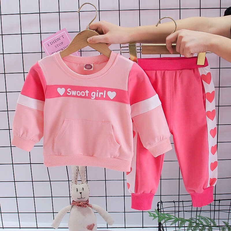 ชุดกันหนาวเด็ก kesorn shop ลายหัวใจ แขนยาวขายาว เสื้อผ้าเด็ก แฟชั่นเด็ก ชุดนอนห้องแอร์