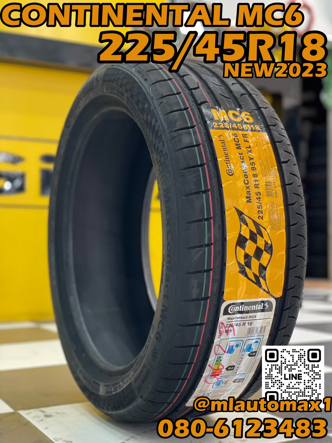 ยาง Continental MaxContact MC6 225/45R18 ยางใหม่ปี2023