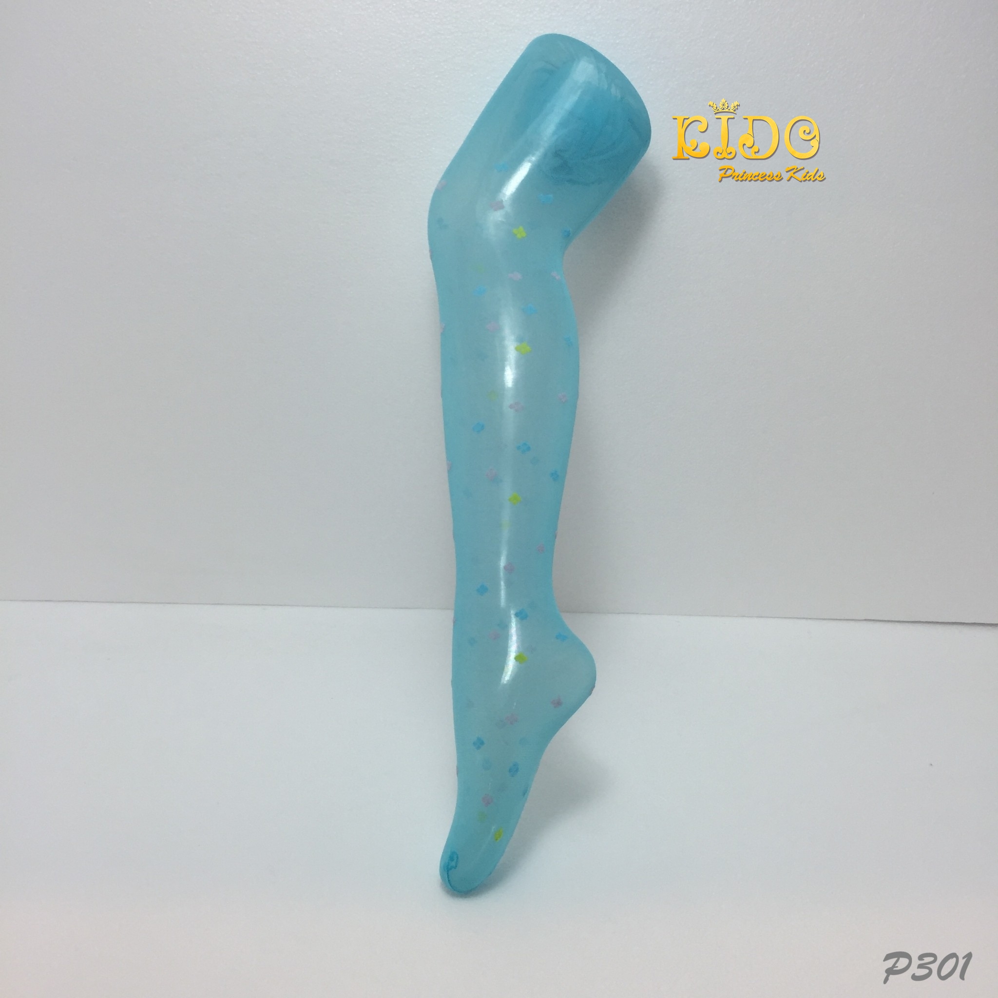 ถุงน่องเด็ก(หน้าร้านอยู่รัชดา)LZ301 สีฟ้า เนื้อซีทรูมีลายดอกไม้