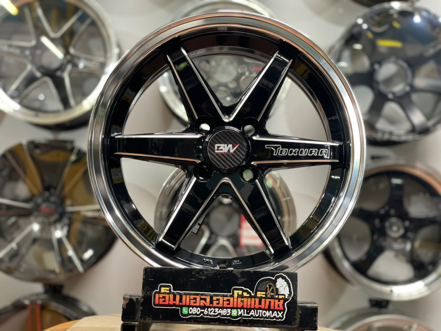 ล้อแม็กซ์ขอบ15 Brightwheels BW-54 ขอบ15 กว้าง7 ออฟ35 4รู100 สีดำขอบเงา(LP/B)